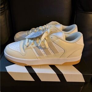 Adidas Women's Cream and White Athletic Shoes